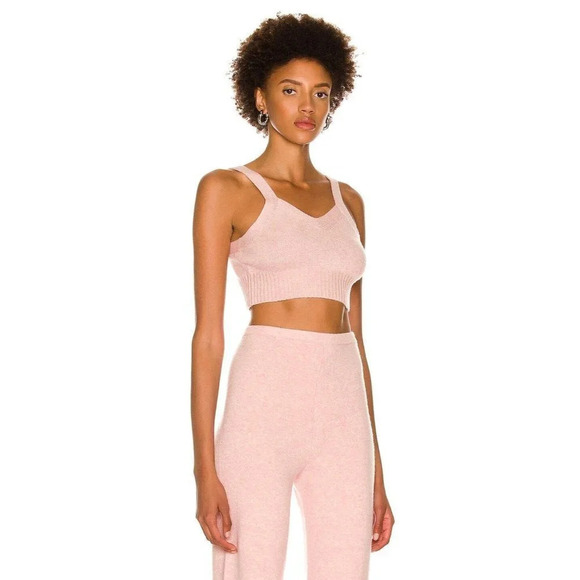 SABLYN Joyce Cashmere Ribbed Knit Top in Peony Pink XSmall New Mélange bralette - Picture 4 of 13